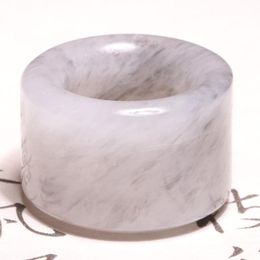 Cluster Rings NATURAL BLACK WHITE JADE HETIAN RING HAND-CARVED EXQUISITE MEN JEWELRY GIFT ADD CERTIFICATE JADEITE