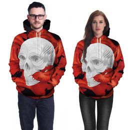 New Mens Women Designers Hoodies Fashion sweatshirt Man Long Sleeve Men s Womens Red skull Clothing B101-235