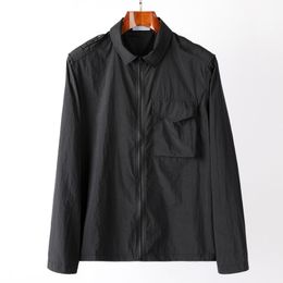 10802 NASLAN LIGHT Jacket Fashion Summer Solid Men's Sunscreen Zipper Lapel Coat Loose Casual Outdoor Couple Overshirt Frock M-2XL