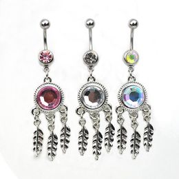 -D0541 Dream Catcher Mix Color Belly Nave Button Ring