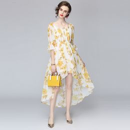 High-end Fashion Trend Printed Dress Womens Boutique Summer Dress Noble Sexy Sweet Lady Dresses Party Holiday Dresses