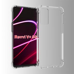 shockproof Clear transparent TPU with Four Corner Protective Case Cover Compatible for T-Mobile REVVL V+ 5G