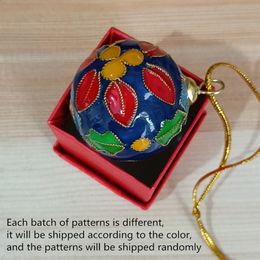 Colourful Cloisonne Enamel Filigree 40mm Ball Ornaments Chinese Small Decorative Items Gifts Christmas Tree Hanging Decor Bag Key Charms