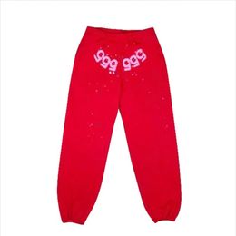 2022 Fashion Red Sp5der Pants Men Women 1:1 High Quality Puff Printing 555555 Angel Number Sweatpants Joggers Drawstring Trousers