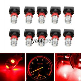 10pcs Car Tuning Red T10 168 194 LED Bulbs Instrument Gauge Cluster Dash Light W/ Sockets Interior Parts Car Accessories