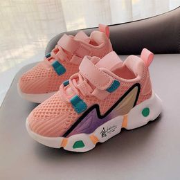 2021 Kids Casual Shoes Boys Sneakers Girls Running Shoes Fashion Casual Trainers Breathable Toddler Children Basketball Shoes G1025