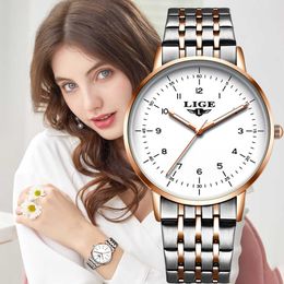 Fashion Watch Women LIGE Brand Ladies Creative Steel Women Bracelet Watches Female Waterproof Clocks Relogio Feminino 210527