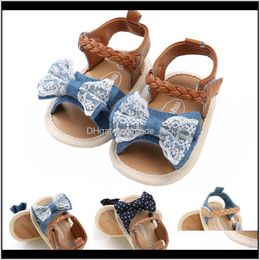 Baby, & Maternity Summer Princess Baby Girl Lace Bow Sandals Flat Heels Toddler Kids Buckle Clogs Casual Party Wedding Shoes Drop Delivery 2