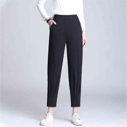 streetwear summer women's pants female high waist elastic loose harem capris for women trousers woman Plus size 4xl 210608