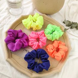 Hair Clips & Barrettes 1PC Satin Silk Solid Colour Scrunchies Elastic Bands 2021 Women Girls Accessories Holder Ties Rope