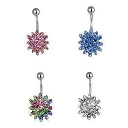 YYJFF D0083 Flower Style Belly Navel Stud Mix Colours