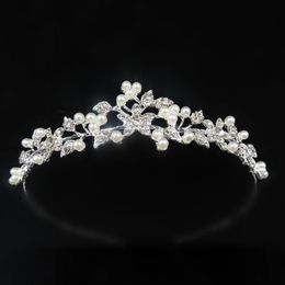 pearl diadem UK - Hair Clips & Barrettes Luxury Pearl Bridal Crowns Handmade Tiara Bride Headband Crystal Wedding Diadem Queen Crown Accessories