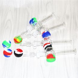 Hookahs Glass Reclaim Nectar with 10mm 14mm quartz tips Concentrate Glass Smoking Pipes 32*18mm silicone containers DHL