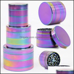 Other Smoking Accessories Household Sundries Home & Garden Hale Grinder Zinc Alloy Material Herb Grinders Colorf Rainbow 4 Layers Crusher Fo