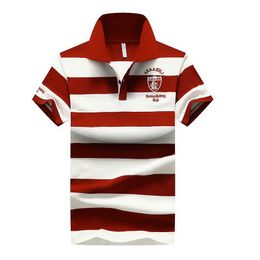 Mens Striped Polo Shirts Short Sleeve Brand Classic Fit 100% Cotton Soft Polo Shirt 210527