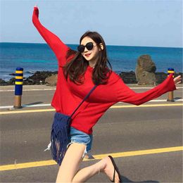 Summer Spring women Tops basic Casual Tee Shirt Femme Tees Cotton Thin loose Top long sleeve female joker 210423