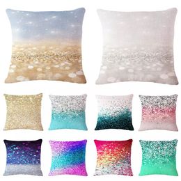 Dazzling pillowcase printed cotton-linen 45*45cm polyester-linen pillowslip home sofa office cushion cover WLL479