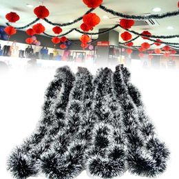 Christmas Decorations 5pcs 2m Colour Ribbon Tree Garland Hanging Dark Green White Many Shape Ornaments