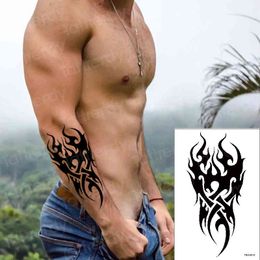 Sexy Tattoo Waterproof Temporary Tattoos Beast Sticker Black Dark Style Pattern Bady Art Skin Decor For Mele And Female