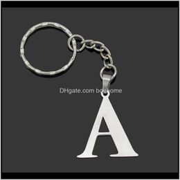 Keychains Aessories Drop Delivery 2021 Trusta Women/Mens Fashion Stainless Steel Letter A B C D E F G H I J K L Jewelry Chains Key Rings Char