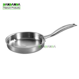 PANPANDA Pure Titanium Pan Frying Pan Uncoated Household Steak Omelette Household Gas Induction Cooking 210319