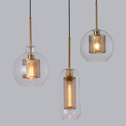 Loft Modern Pendant Lamps Glass Ball Hanging Lamp Kitchen Light Fixture Dining Hanglamp Living Room Luminaire