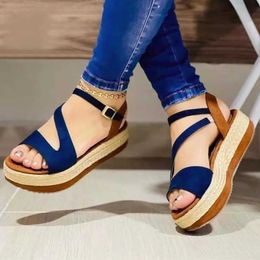 Women's Summer Flip-flops Casual Fish Mouth Shoes Thick-soled Hollow Thin Strap Buckle Sandals For Women Ladies Sandalias Mujer Y0721