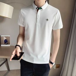 Fashion Casual Slim Fit POLO Shirts Men Summer Short Sleeve Business Social Polos Street Wear Apel Tee Tops Male Clothes 210527