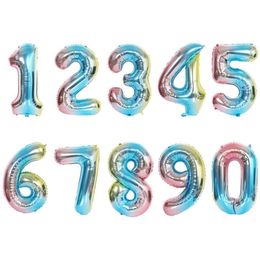 600pcs 32 Inches Number Balloon Birthday Party Decorations Wedding Home Banquet Aluminum Foil Balloons SN6277