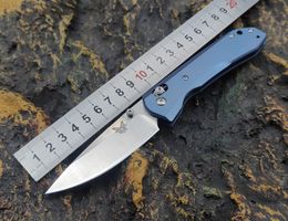 2021 autumn new desktop titanium handle TC4 bearing folding knife blade material m390 powder steel (3.31 "satin) sharp high-end knife oxidized blue