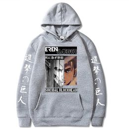 Attack on Titan Men Women Autumn Casual Hoodie Anime Long Sleeve Pullover Harajuku Unisex Sweatshirt black H0910