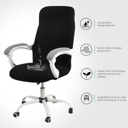 Cover for Computer Chair Water Resistant Jacquard Office Slipcover Elastic Home Armchair 1PC sillas de oficina 211116