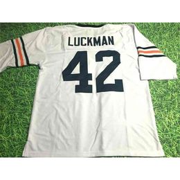 Mitch Custom Football Jersey Men Youth Women Vintage 42 SID LUCKMAN Rare High School Size S-6XL or any name and number jerseys