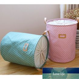 Large Capacity Collapsible Laundry Basket Polka Dots Toys Storage Bag Drawstring Closure Laundry Bag For Dirty Clothes Bucket Factory price expert design Quality