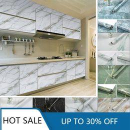Wallpapers 5m*55cm Kitchen Marble Self-adhesive Wallpaper Fumes Wall Stickers Bathroom Waterproof Furniture Renovation