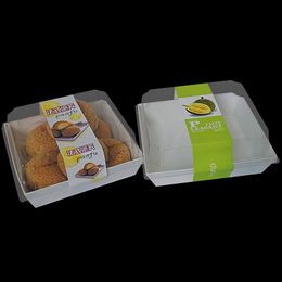 Disposable Sushi Packing Boxes Portable Food Fruit Salad Box with Transparent Cover