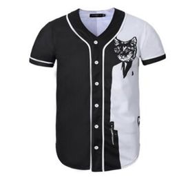 Men's Baseball Jersey 3d T-shirt Printed Button Shirt Unisex Summer Casual Undershirts Hip Hop Tshirt Teens 025