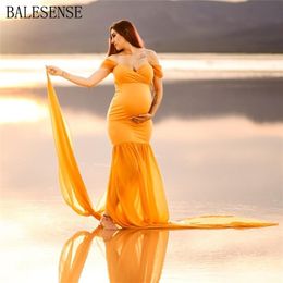 Maxi Maternity Gown Pregnancy Dress Pography Props Dresses for Po Shoot Sexy Off Shoulder Pregnant Woman Clothes 210922