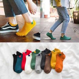 5 Pairs/lot 10 Men's Socks Summer Fashion Striped Cotton Boat Sock Slippers Short Ankle Socks Men Low Cut Invisible Sox Meias X0710