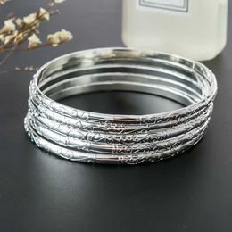 5 Pieces/lot!! Big Circle Round Hoop Wristband Women Fashion Jewellery Accessories Silver Colour Simple Women Cuff Bracelet Bangle Q0717