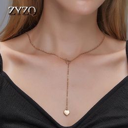 Small Love Hearts Necklaces & Pendants For Women Gold Colour Clavicle Charm Chain Jewellery Cocktail Party Birthday Gift Chains