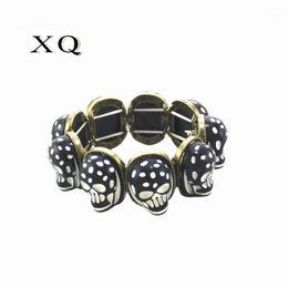 Black Skull Elastic Rope Length Adjustable Bracelet For Ladies Men Rock Accessories Boy Punk Fashion Women's Jewellery Bangle