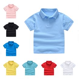 Detaliczna / Hurtownia Dzieci Chłopcy Dziewczęta 1-8y Lapel Bawełna Polos Pullon T-Shirt Baby Fashion Preppy Tops Tees Designer Designer Odzież