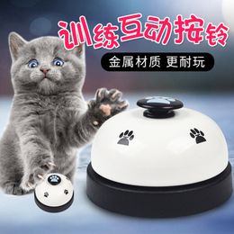 dog bell button UK - Bell Hand Ringer Press Trainer Pet Cat Eat Button Ring Training Dog Teddy Supplies 44DQ