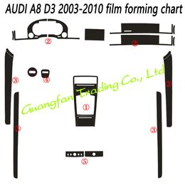 For Audi A8 D3 2003-2010 Car-Styling 3D 5D Carbon Fibre Car Interior Centre Console Colour Change Moulding Sticker Decals221c