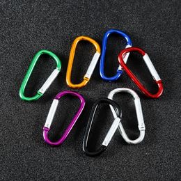 2021 new Aluminium Alloy Carabiner Type D Buckle Outdoor Climbing Safety Insurance Buckle Spring Hook Luggage Backpack Hook Free