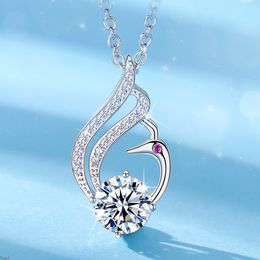 Crystal Womens Necklaces Pendant red Swan love Stone gold silver plated