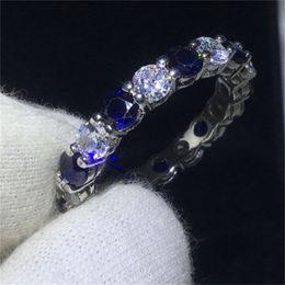 choucong Charm Promise Finger Ring 925 sterling Silver 4mm AAAAA Sona cz Engagement Band Rings For Women Wedding Jewelry 3 color