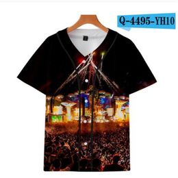 Custom Baseball Jersey Mens Buttons Homme T-shirts 3D Printing Shirt Streetwear Tees Shirts Hip Hop Clothes Front and Back Print 041