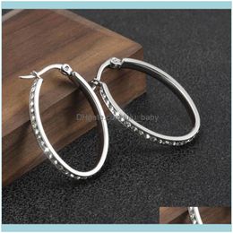 Jewelrysmall Big Circle Women Hoop Earrings Exaggerated Ear Loop Smooth Ring Round Earring Stainless Steel Jewelry 1Pair & Hie Drop Delivery